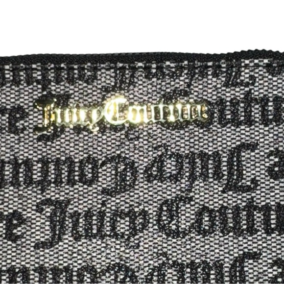Juicy Couture Logo Long Wristlet Black Beige Zip Pouch NWT - Picture 3 of 7